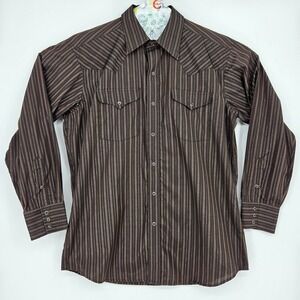 Panhandle Slim‎ Shirt Mens Large Pearl Snap Striped Western Vintage Long Sleeve